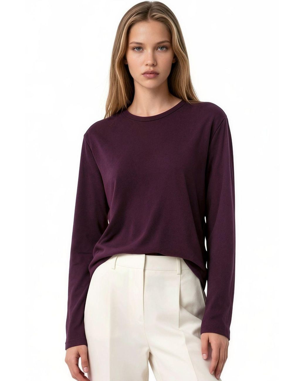 Busem Purple Cotton Stretch Blouse