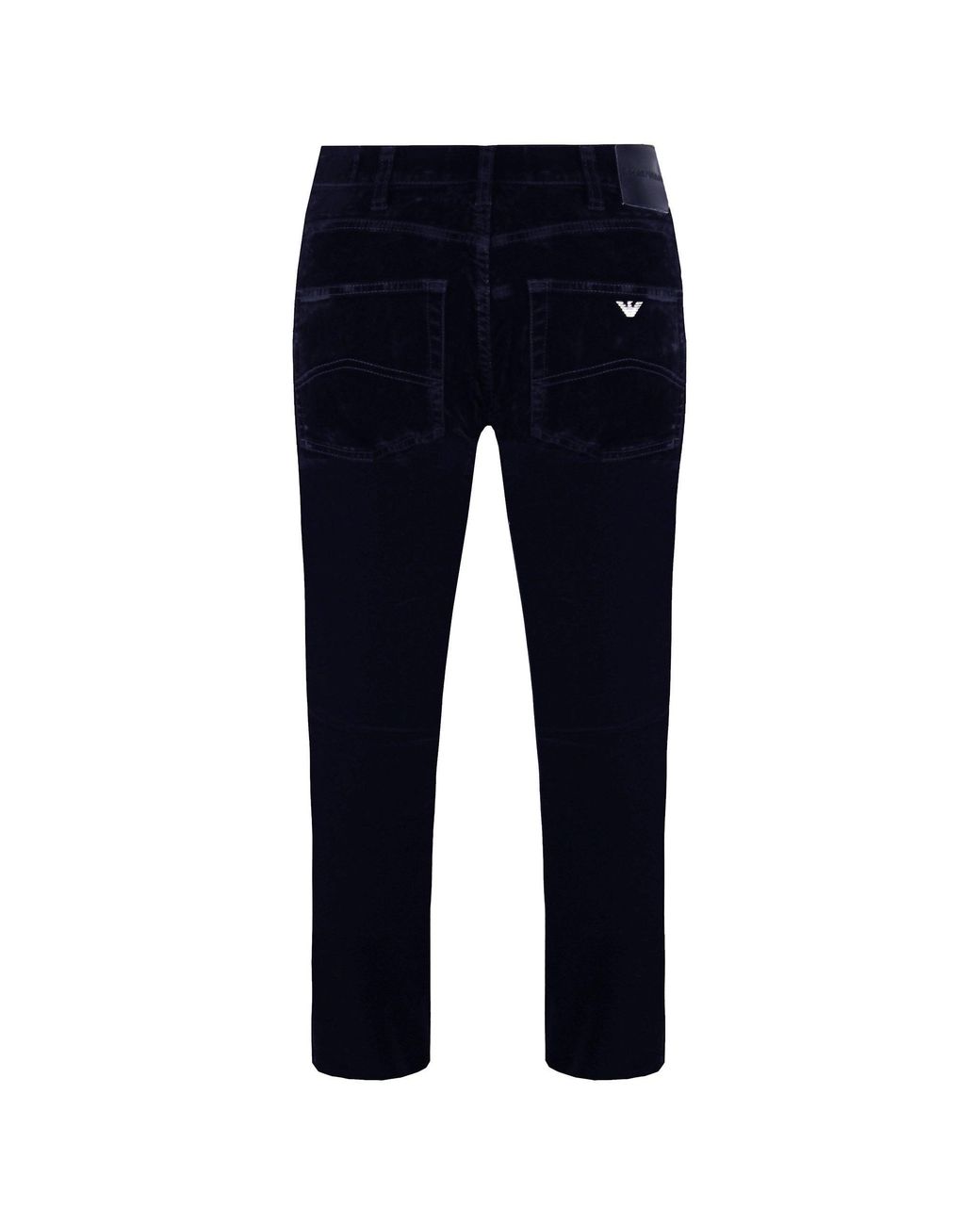 Emporio Armani Blue Slim Fit Velvet Trousers for men