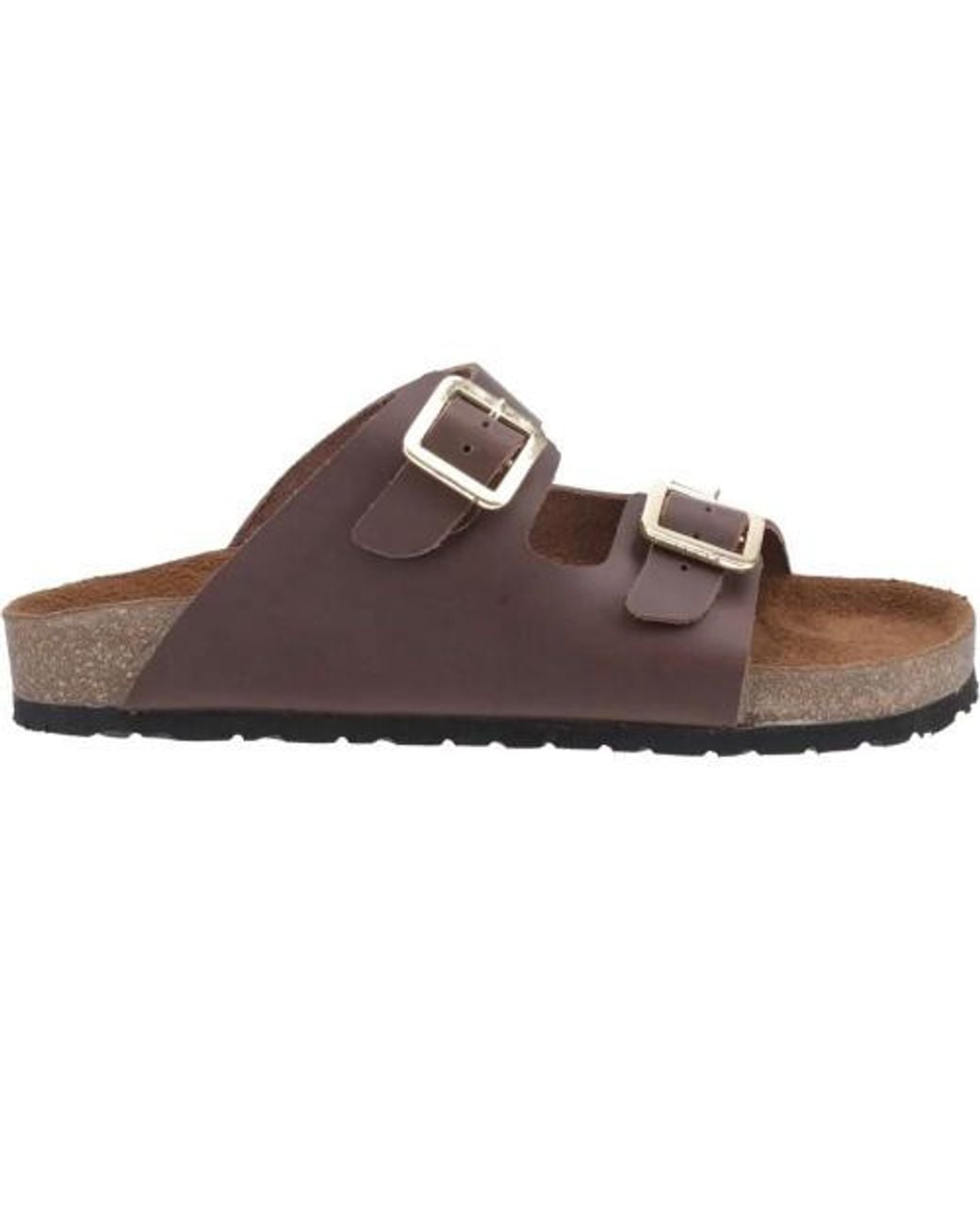 Cotswold Brown Ladies Lushill Leather Mule Sandals