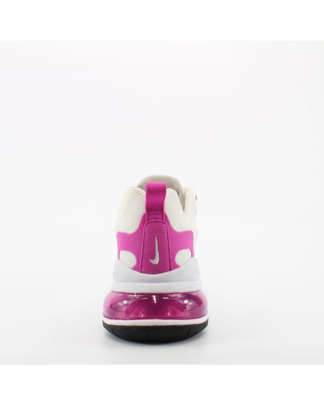 Nike Pink Air Max 270 React Textile Lace Up Trainers Cj0619 100