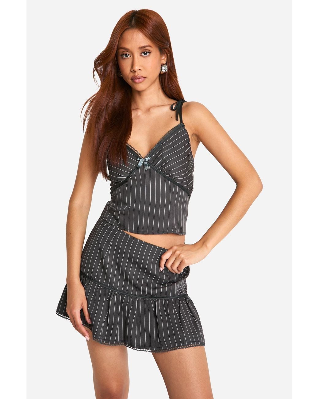 Boohoo Multicolor Pinstripe Cami