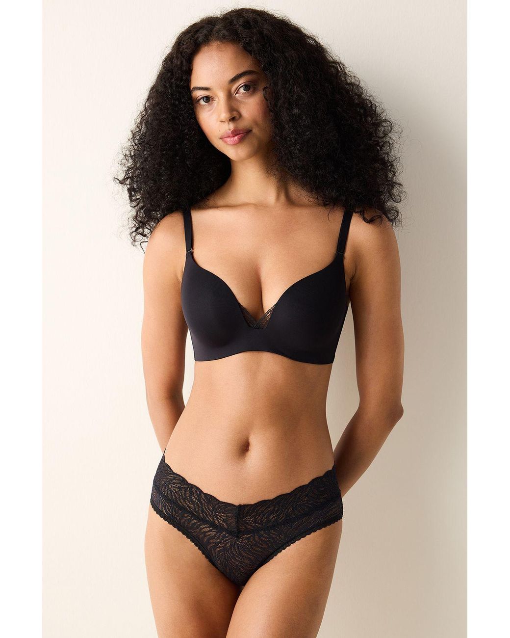 Penti Black Lace Jersey Bralette Bra