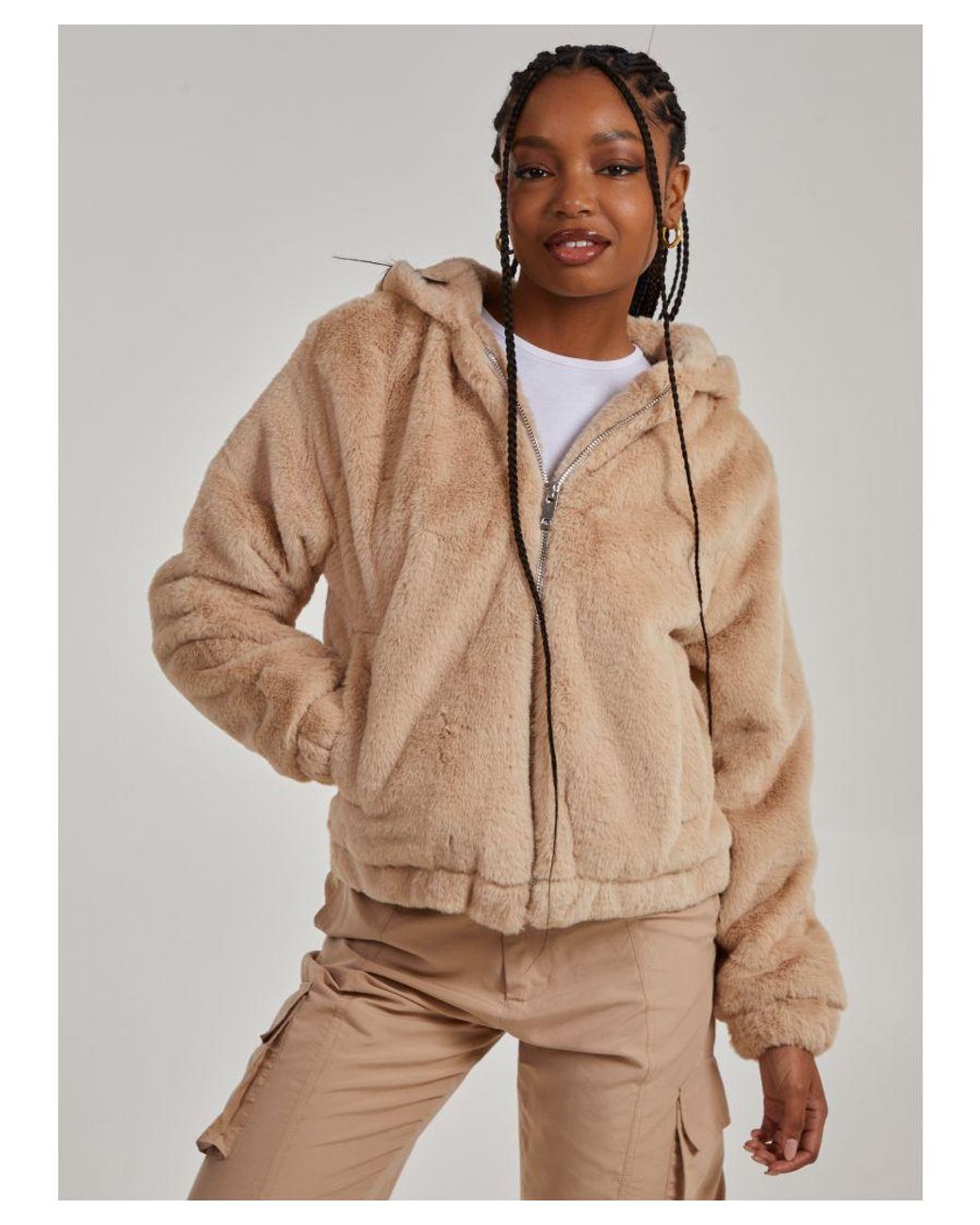 Fur hotsell zip jacket