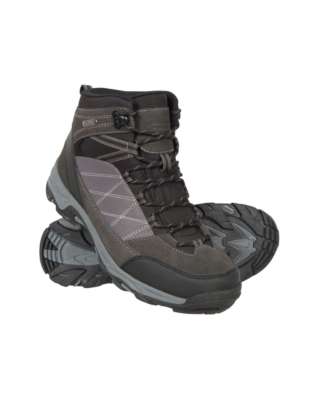Mountain Warehouse Black 'Rapid' Waterproof Boots With High Traction Outsole Hiking Walking Shoes Leather