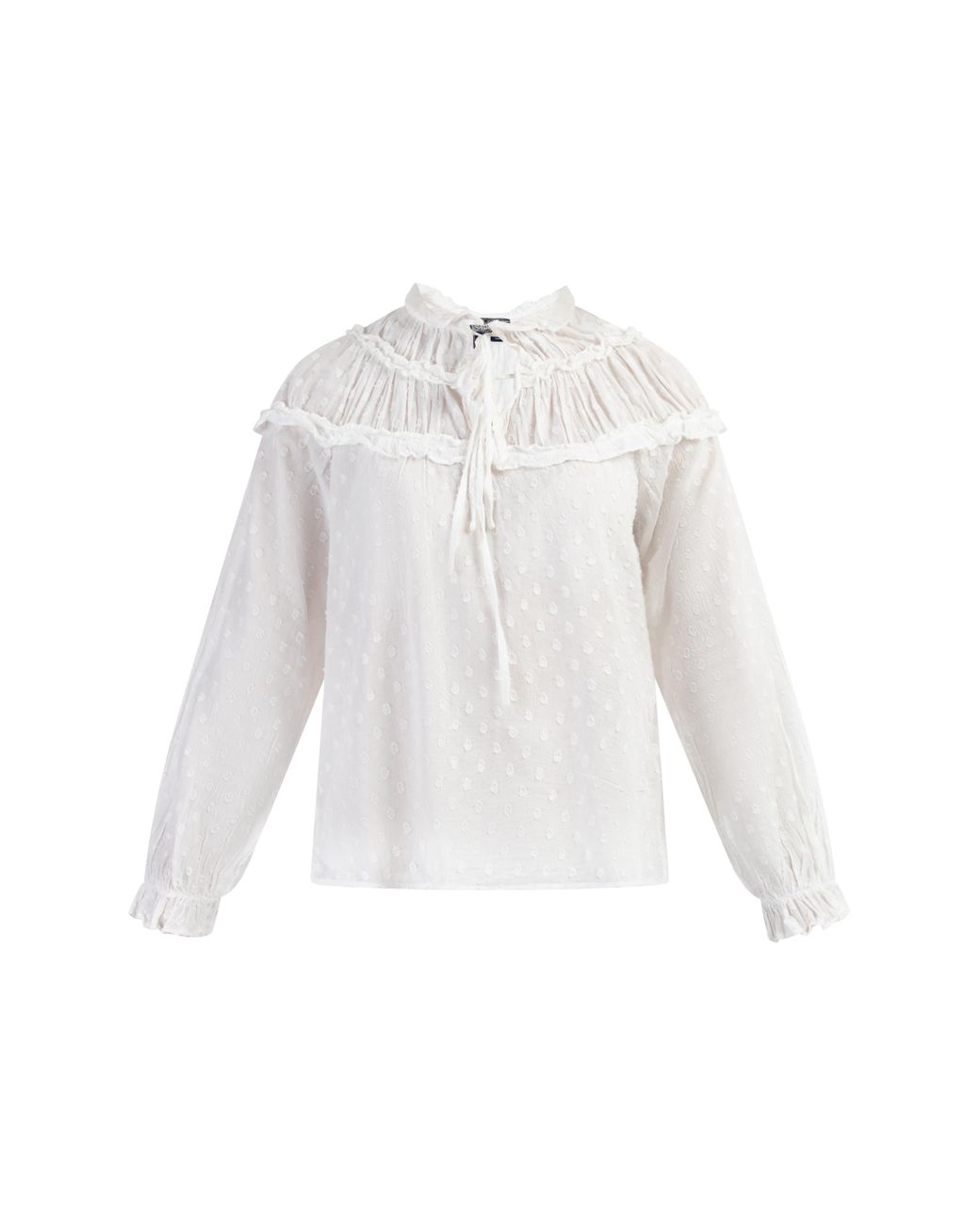 Dreimaster Blouse Dames Wolwit in het White
