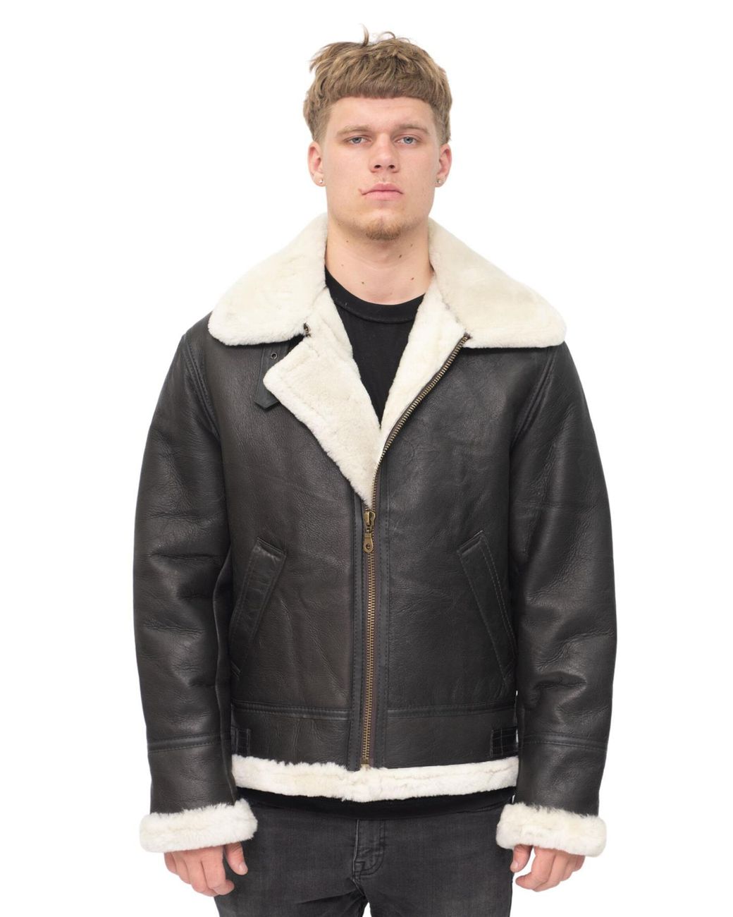 Infinity Leather Herren B3 Aviator Fliegerjacke Aus Echtem
