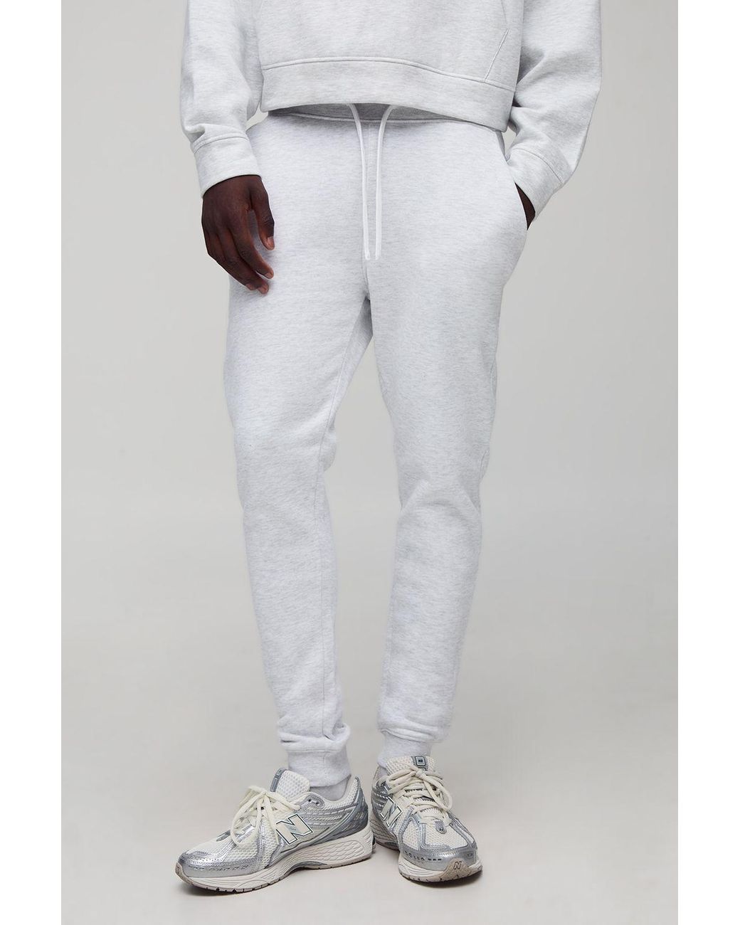 BoohooMAN Gray Basic Skinny Fit Jogger for men