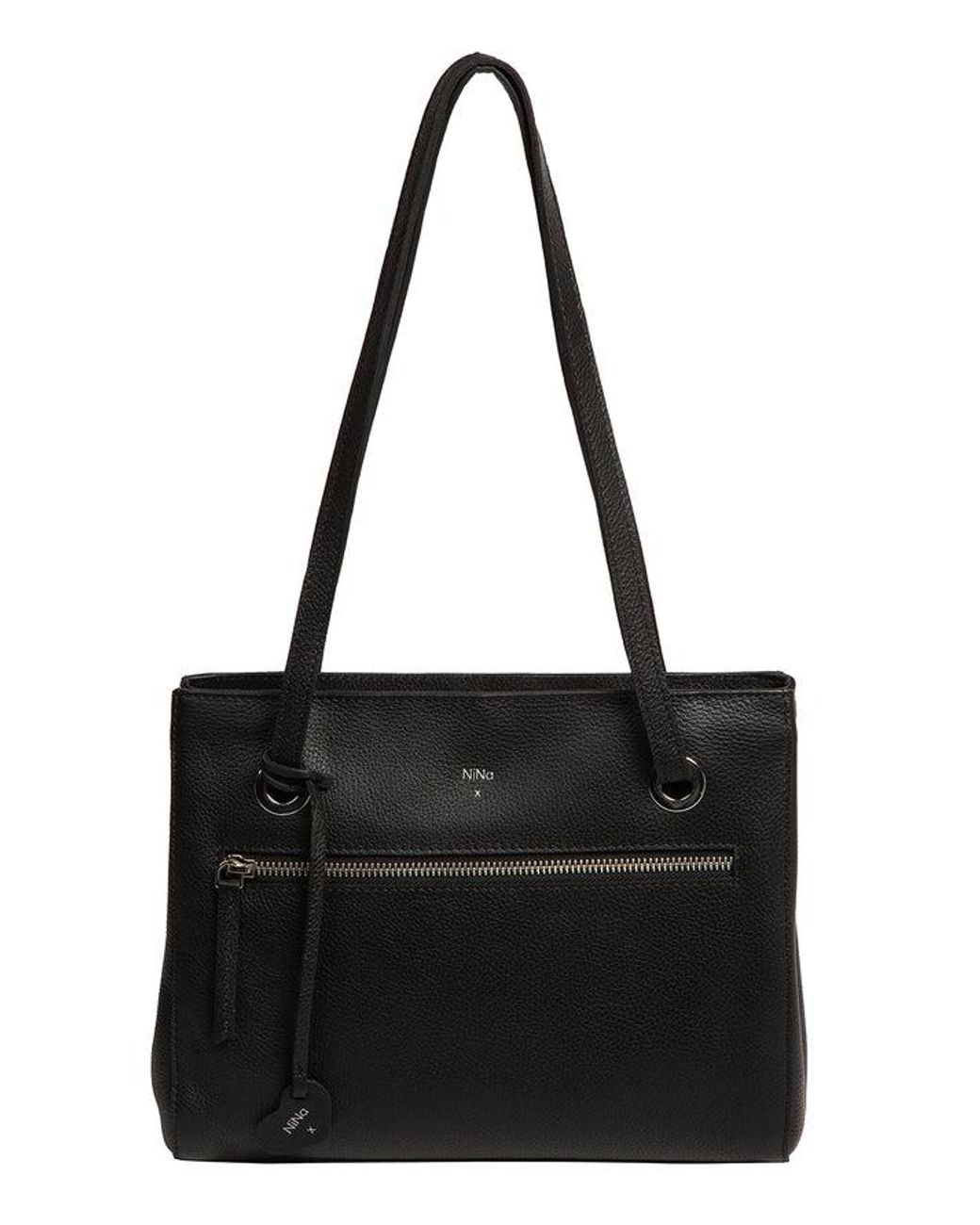 NiNa Amora Black 'Teresa' Leather Handbag