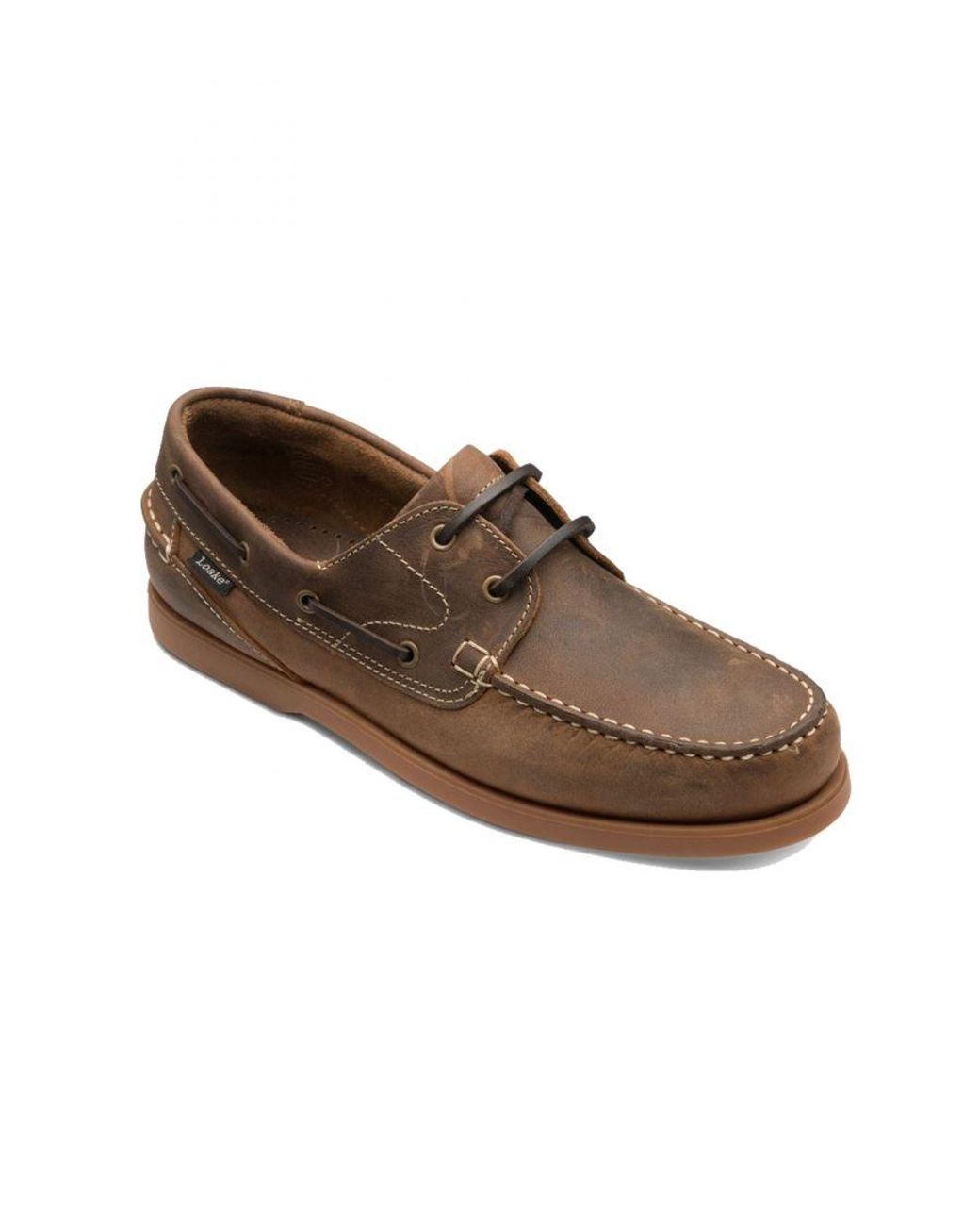 Loake Brown Lymington Boat Shoe Leather for men