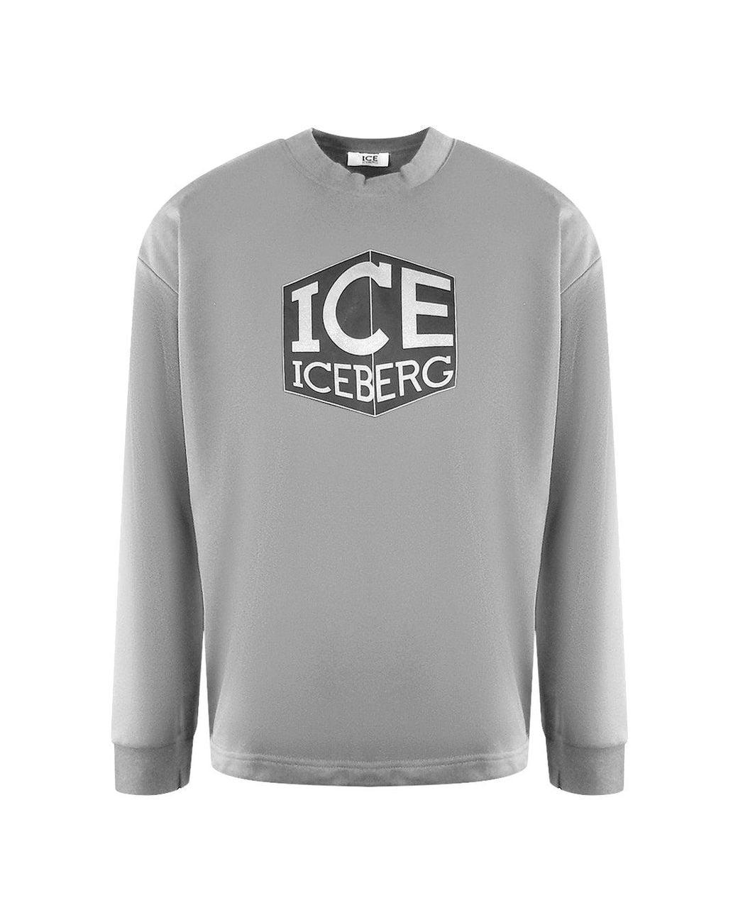 Ice Iceberg Gray Cubed Logo Sweatshirt Cotton for men