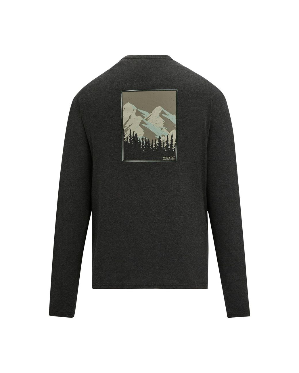 Regatta Gray Maylow Retro Poster Back Print Long-Sleeved T-Shirt for men