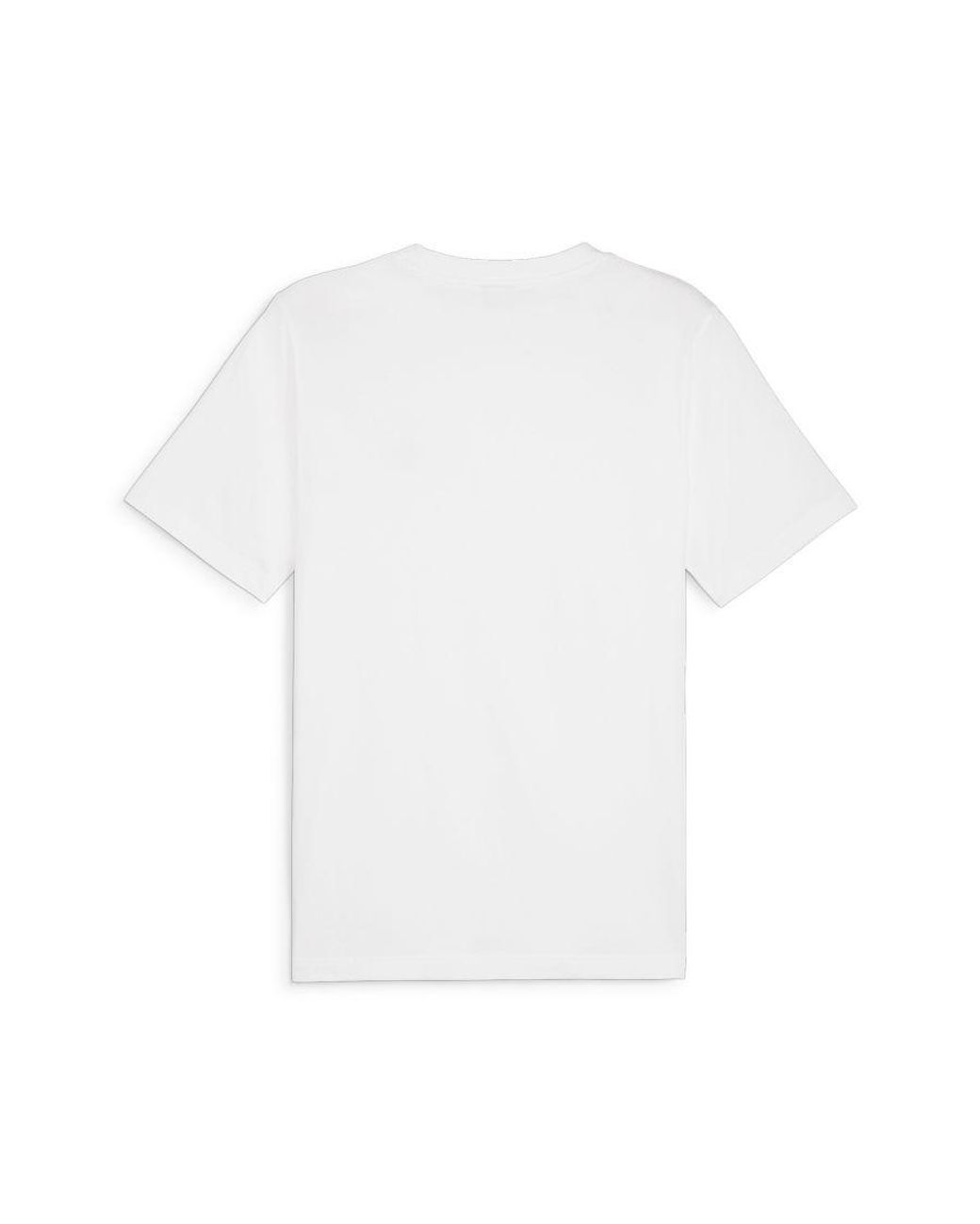 PUMA White Rubber Print Logo T-Shirt for men