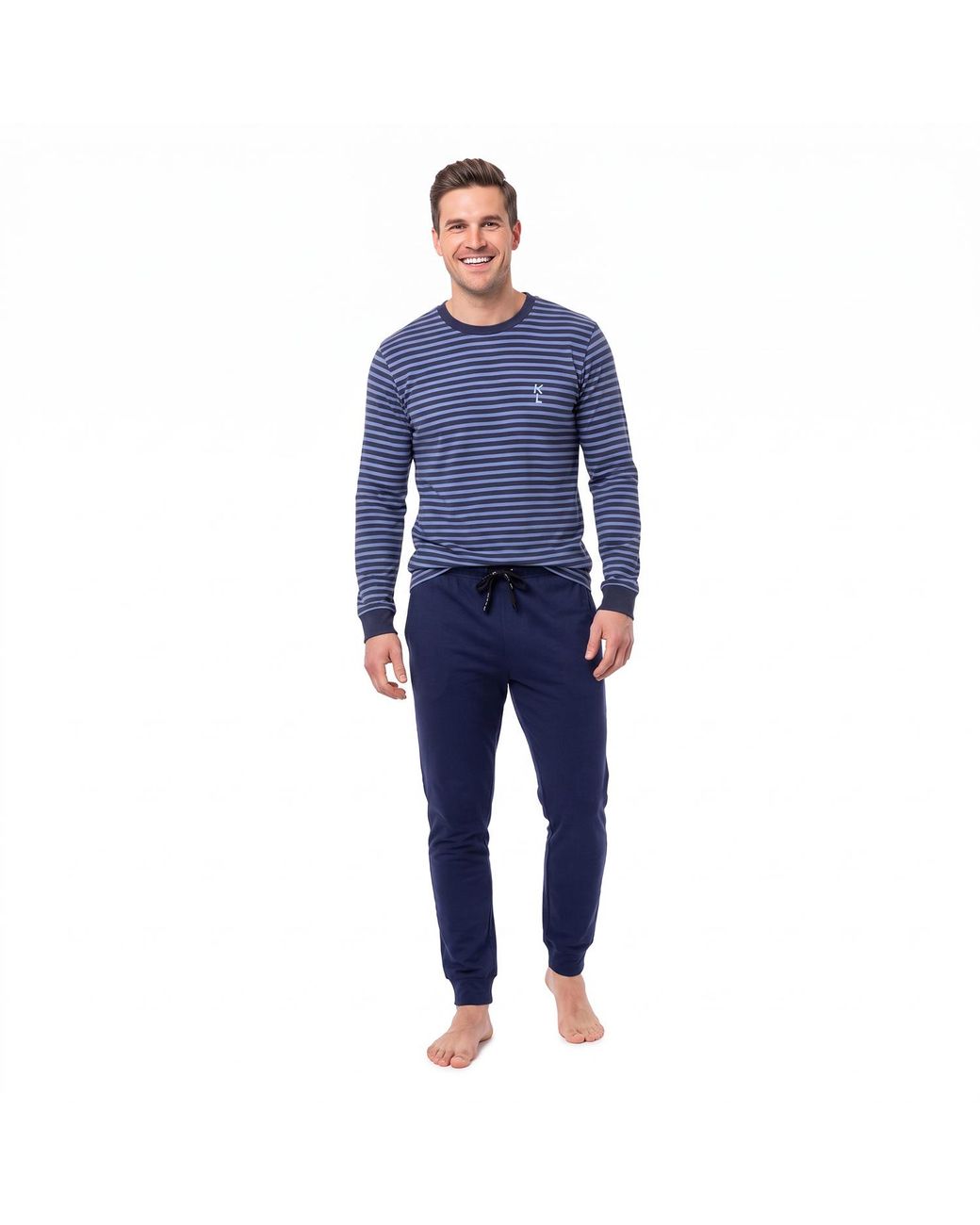 Kisses&Love Blue Winter Plush Cotton Pajamas Klp6 for men