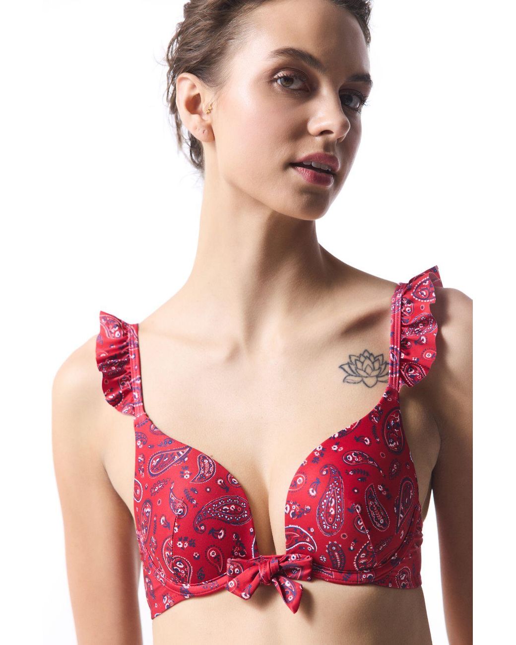 Penti Red Bandana Intense Push-Up Bikini Top