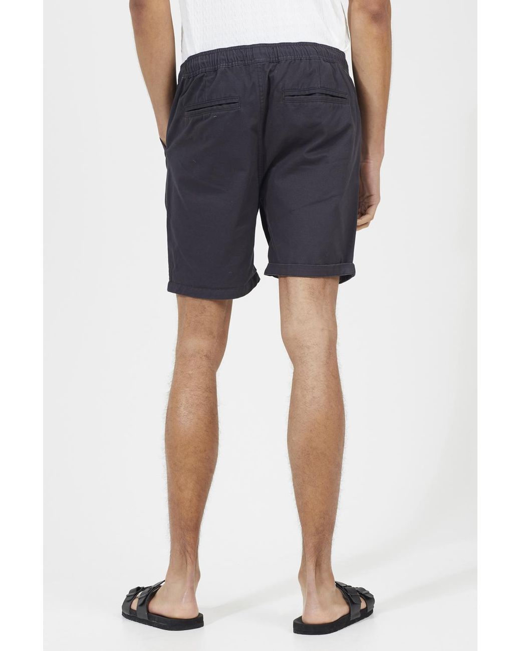 Brave Soul Blue Chino Drawcord Shorts for men