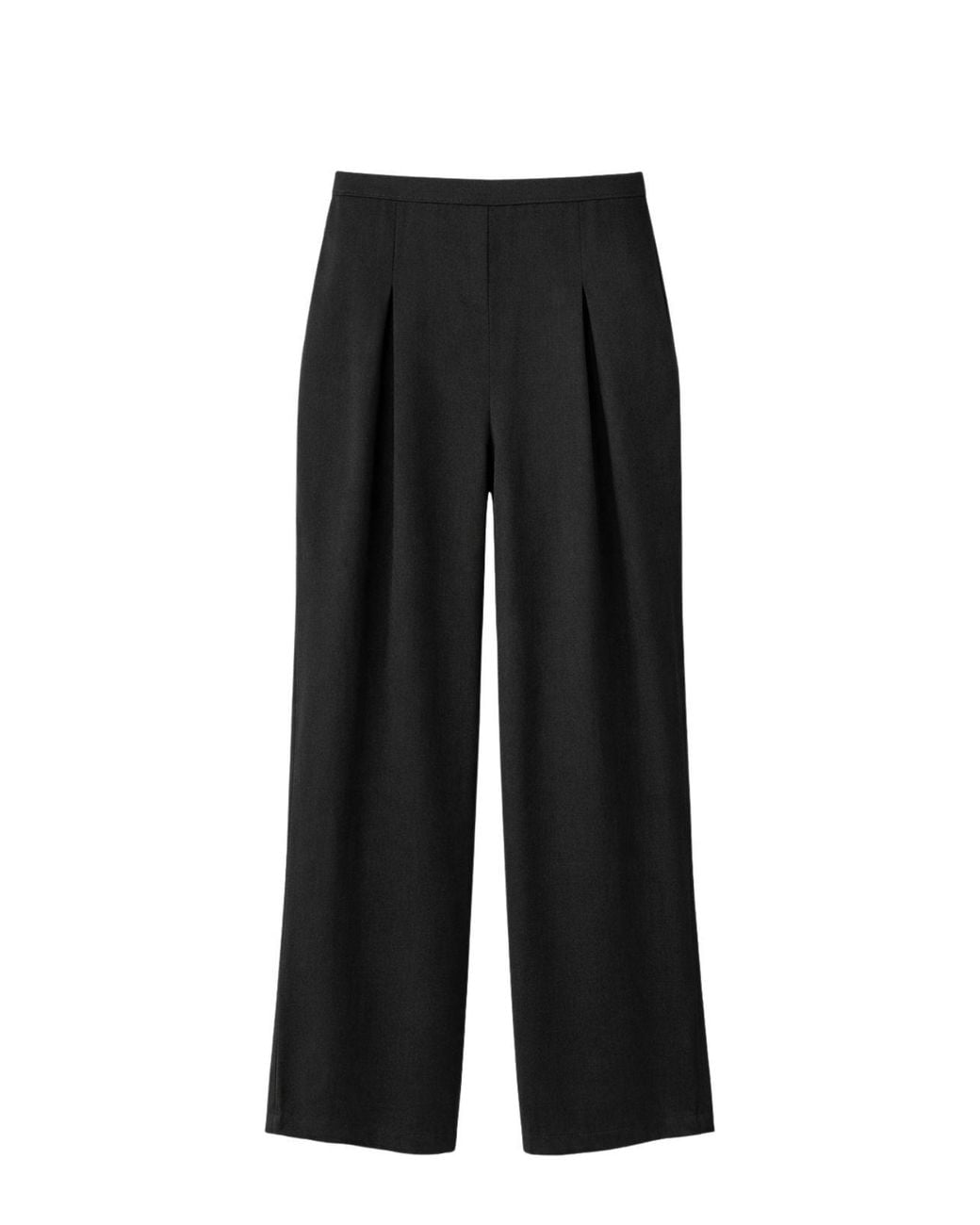MixRay Black High-Waist Wide-Leg Crepe Trousers
