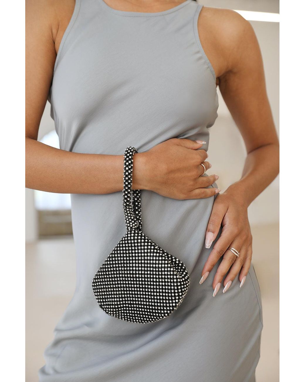 Where's That From Gray Wheres 'Cascabel' Mini Chainmail Pouch Bag