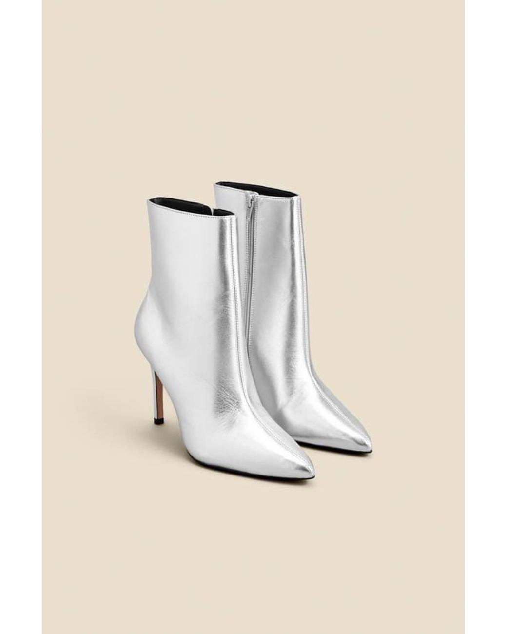 Sosandar Natural Leather Pointed Toe Ankle Boot