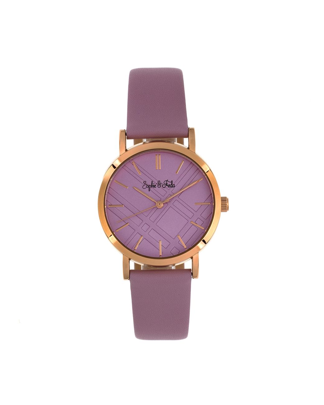 Sophie & Freda Purple And Budapest Leather-Band Watch