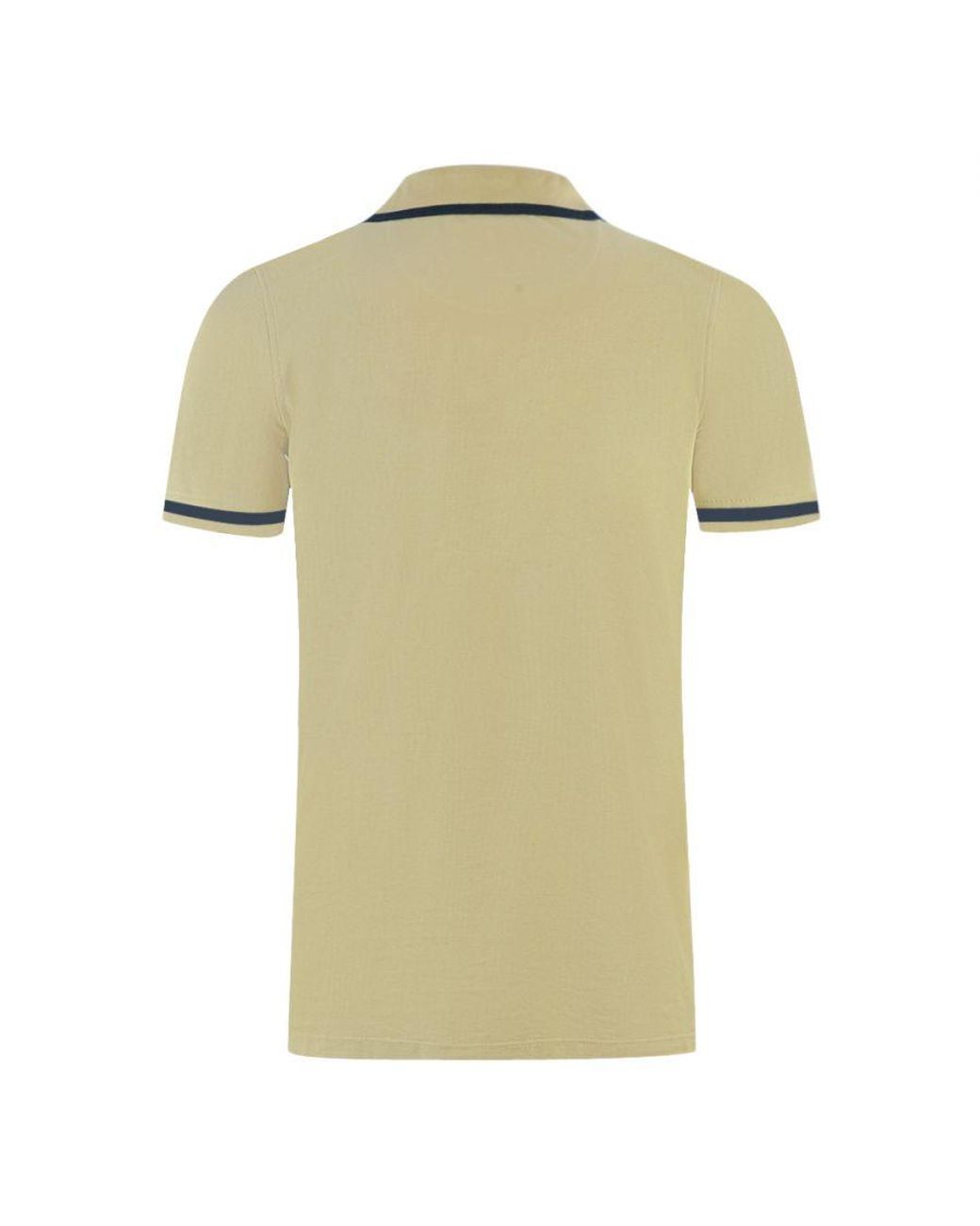 Aquascutum Yellow Aq 1851 Embroidered Tipped Polo Shirt Cotton for men