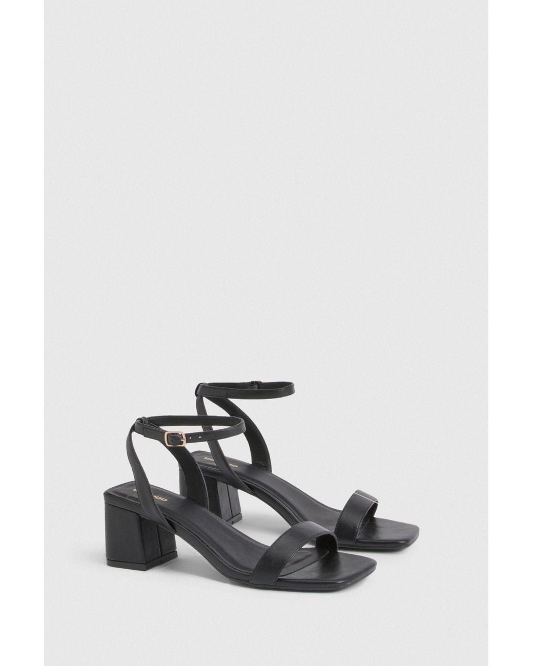 Boohoo Black Low Block 2 Part Heels