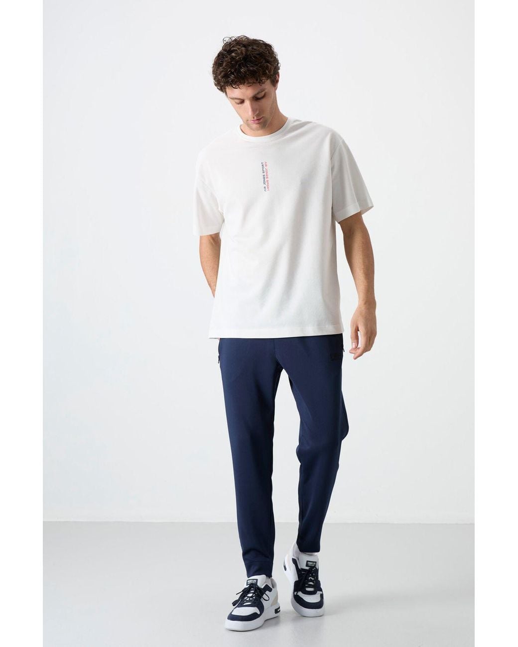 TOMMY LIFE Blue Solid Jogger Sweatpants for men