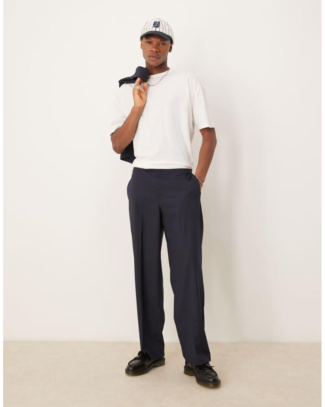 ASOS Natural Smart Co-Ord Wide Leg Trouser for men
