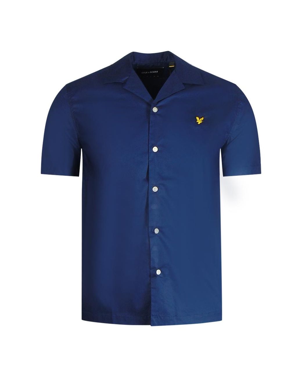 Lyle & Scott Blue Short Sleeve Resort Shirt Cotton for men