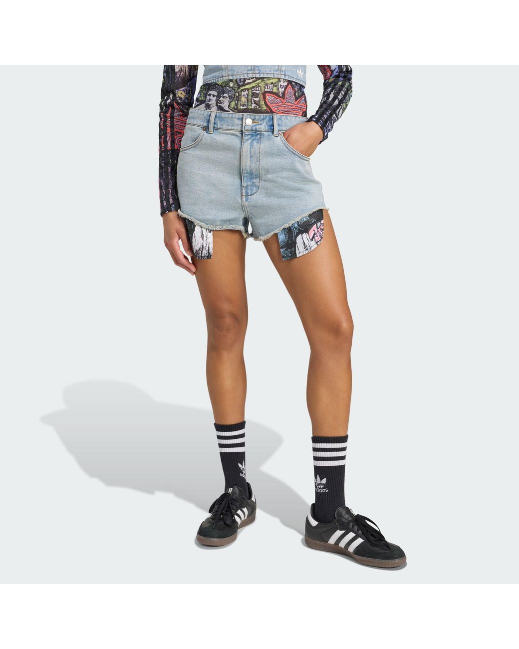 Adidas Originals Blue X Jeremy Scott Denim Shorts
