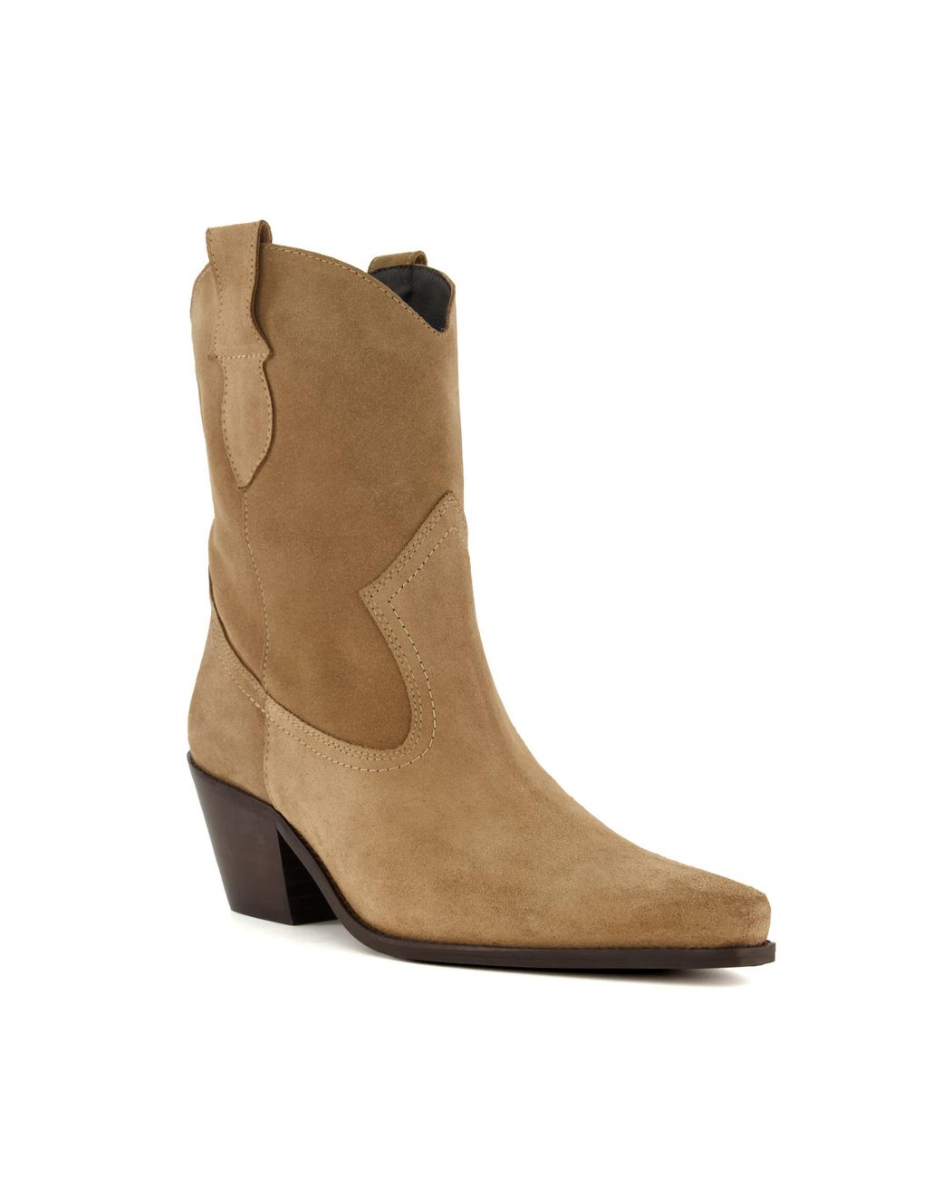 Dune Natural Ladies Pardner Western Ankle Boots