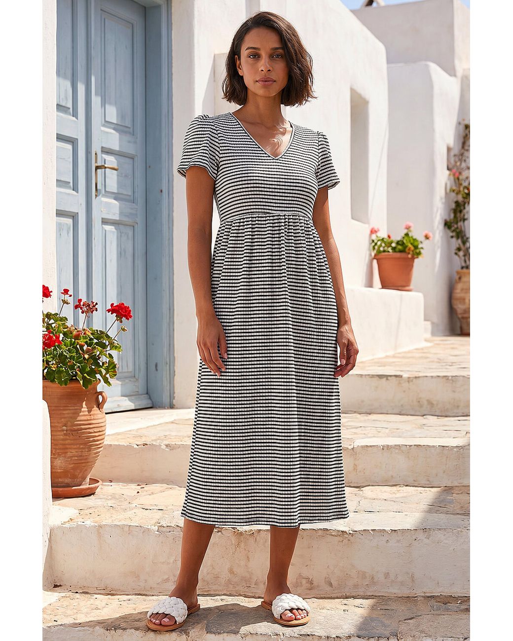 D.u.s.k Black Gingham Puff Sleeve Maxi Dress