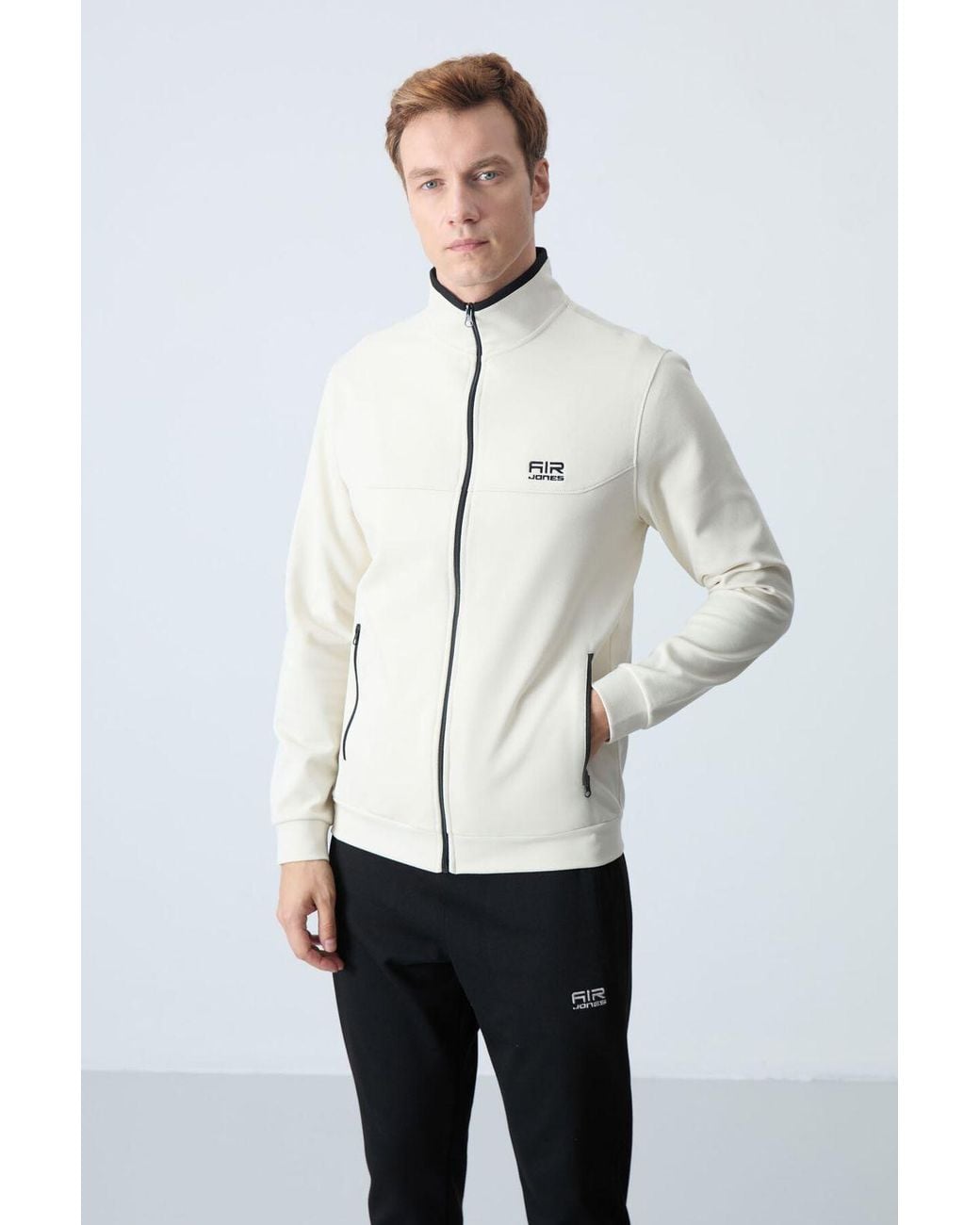 TOMMY LIFE White Fleece Sweatshirt And Pants Set for men
