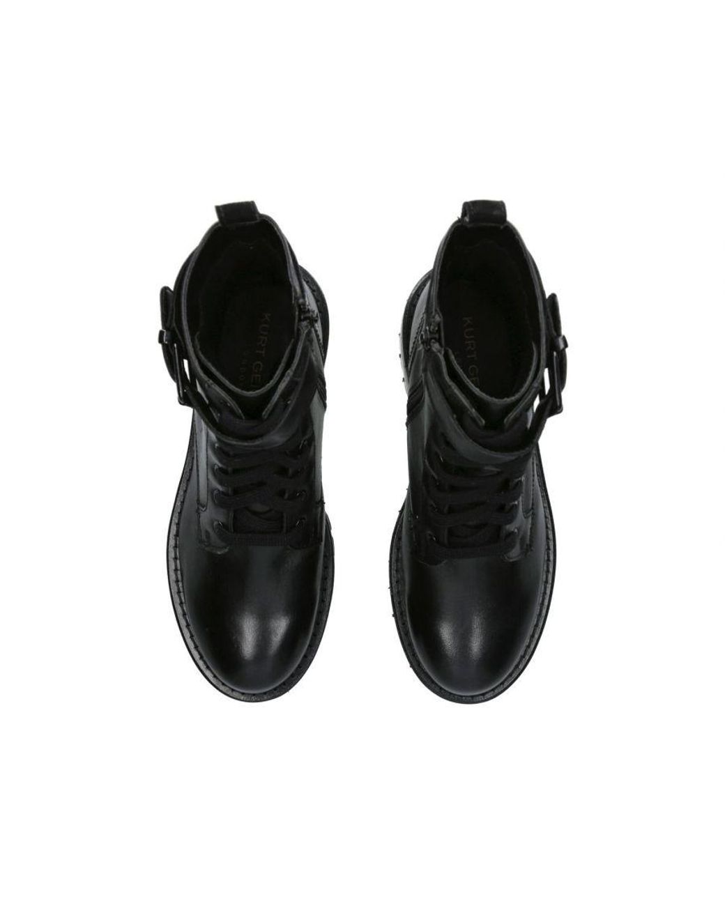 Kurt Geiger Black Leather Kgl South Laceup Drench Boots