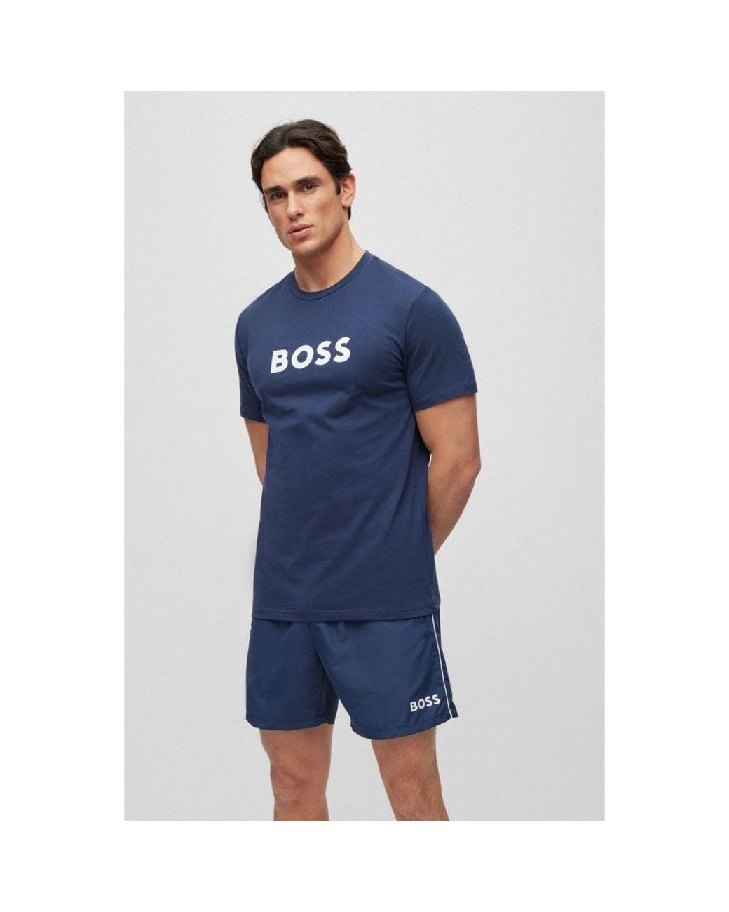 Boss Blue Rn Center Logo T-Shirt 50491706 for men
