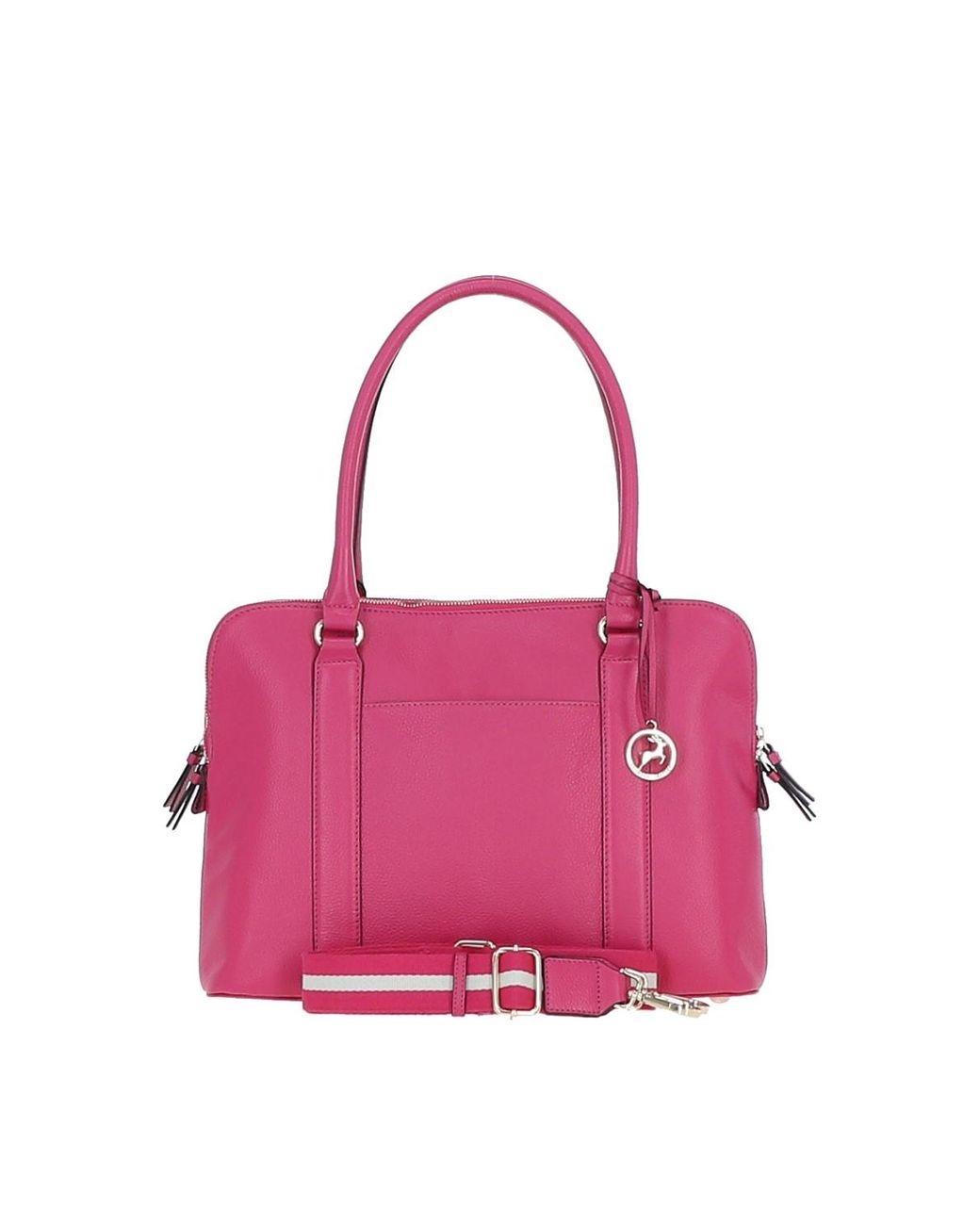 Ashwood Leather Pink 'Cuore Di Cuoio' 3 Section Large Handbag