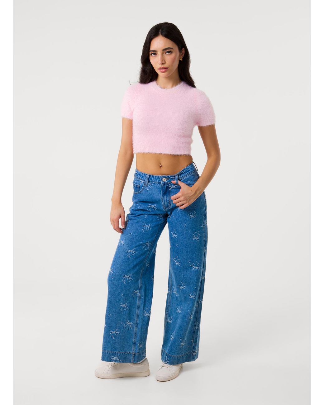 Pink Vanilla Blue Ribbon Bow Jeans