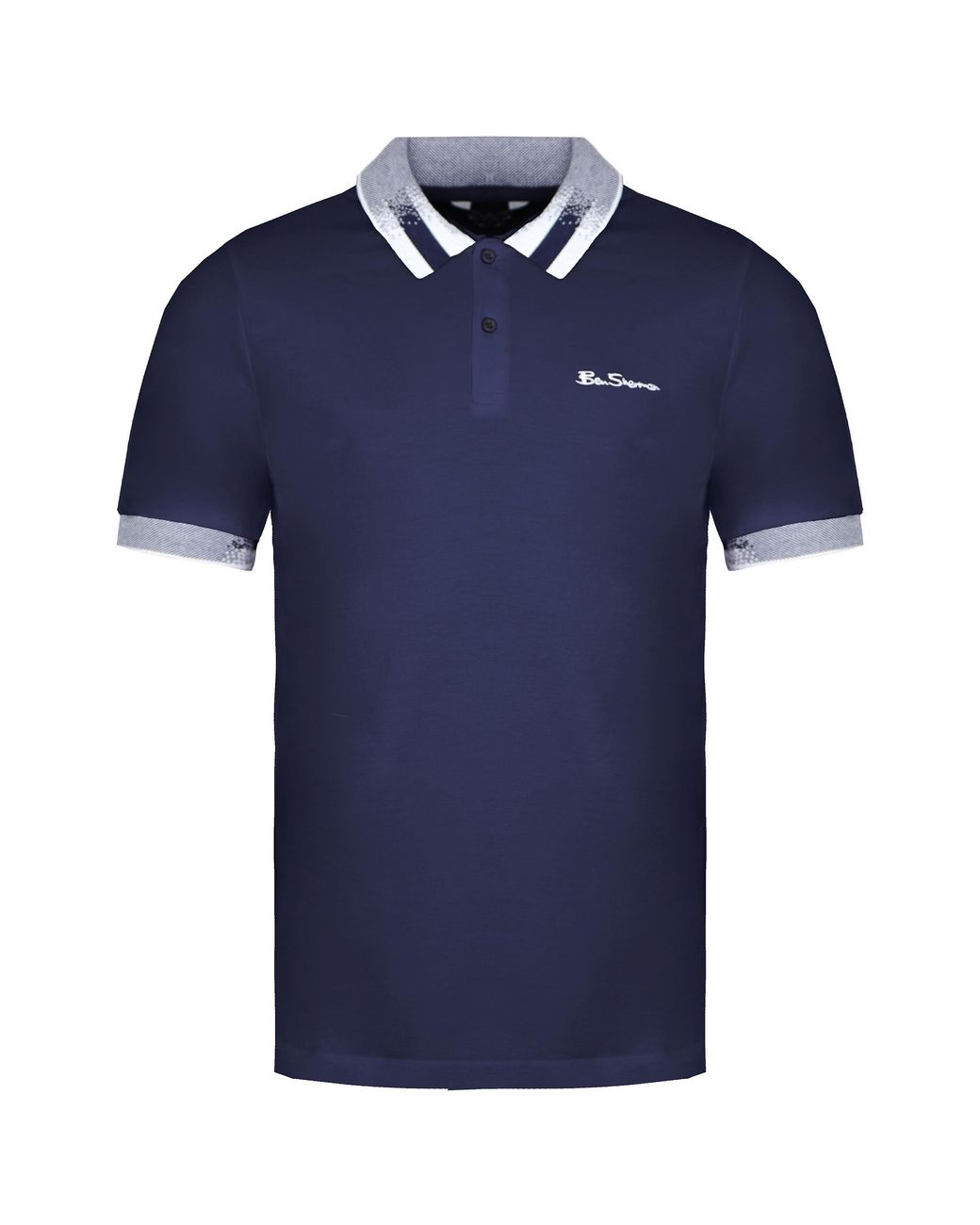 Ben Sherman Blue Collar Interest Polo Shirt Cotton for men