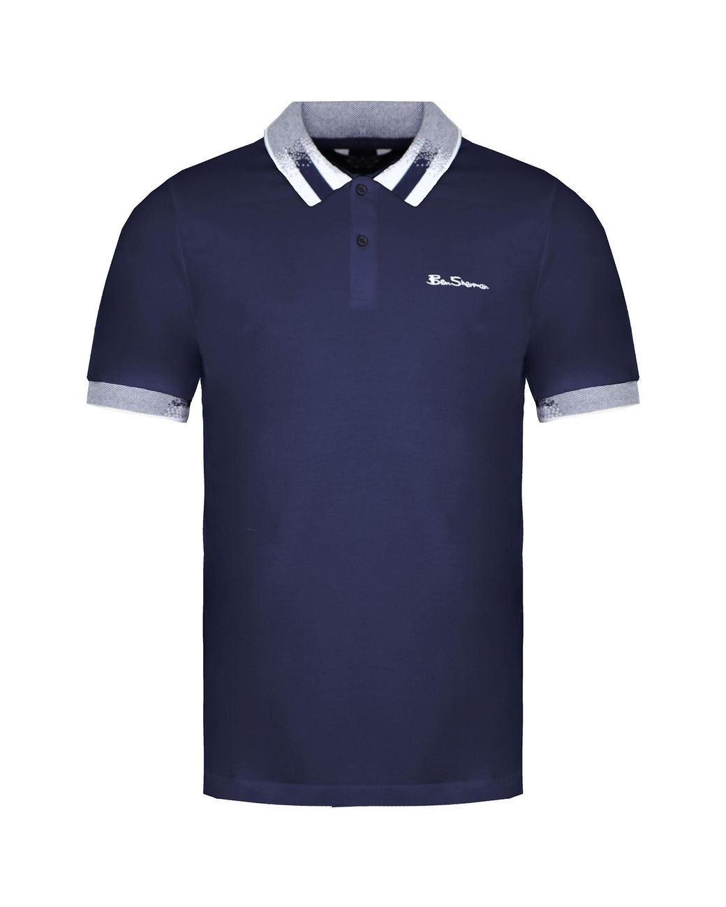 Ben Sherman Blue Collar Interest Polo Shirt Cotton for men