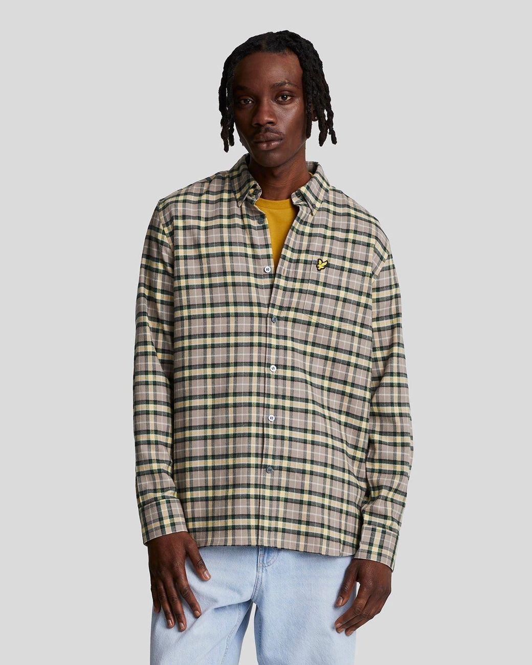 Lyle & Scott Green Check Flannel Shirt for men