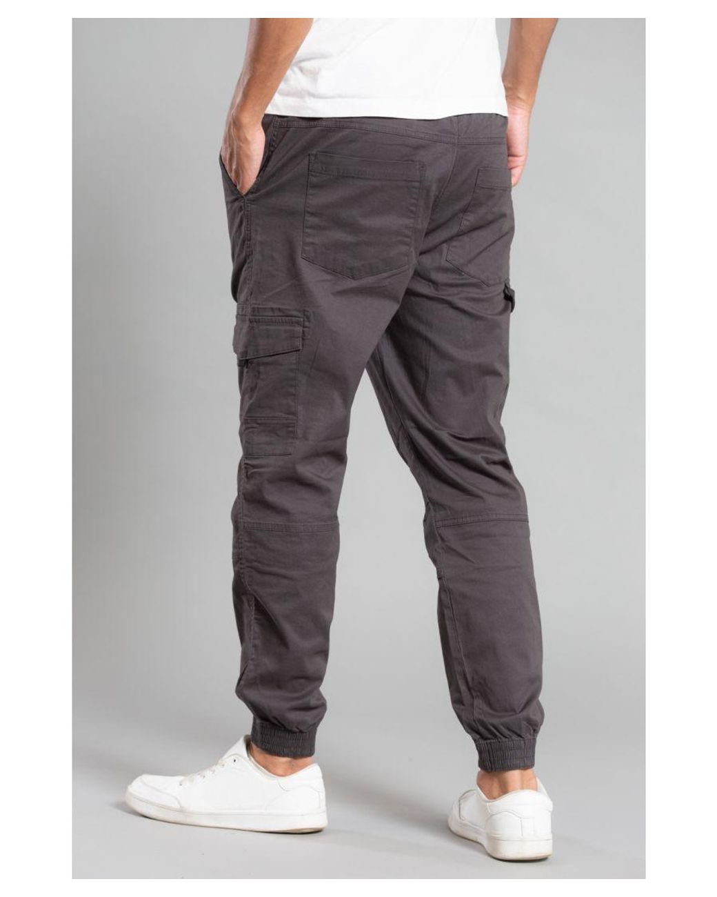 Tokyo Laundry Gray 'Lance' Cotton Cargo Trousers for men