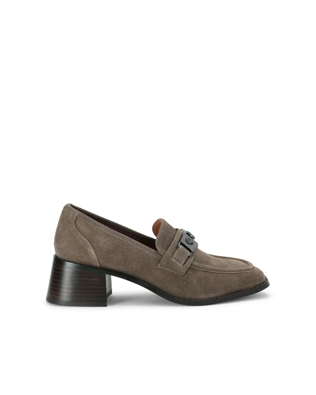 Kurt Geiger Gray Suede Kingsley Heel Loafer Loafers