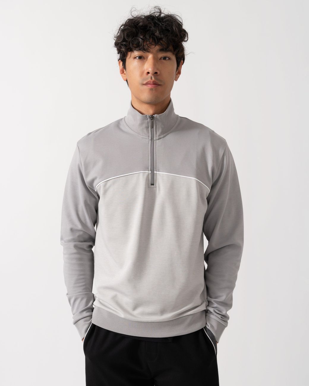 Boss Gray Loungewear Tracksuit 1/4 Zip Jacket 50545583 for men