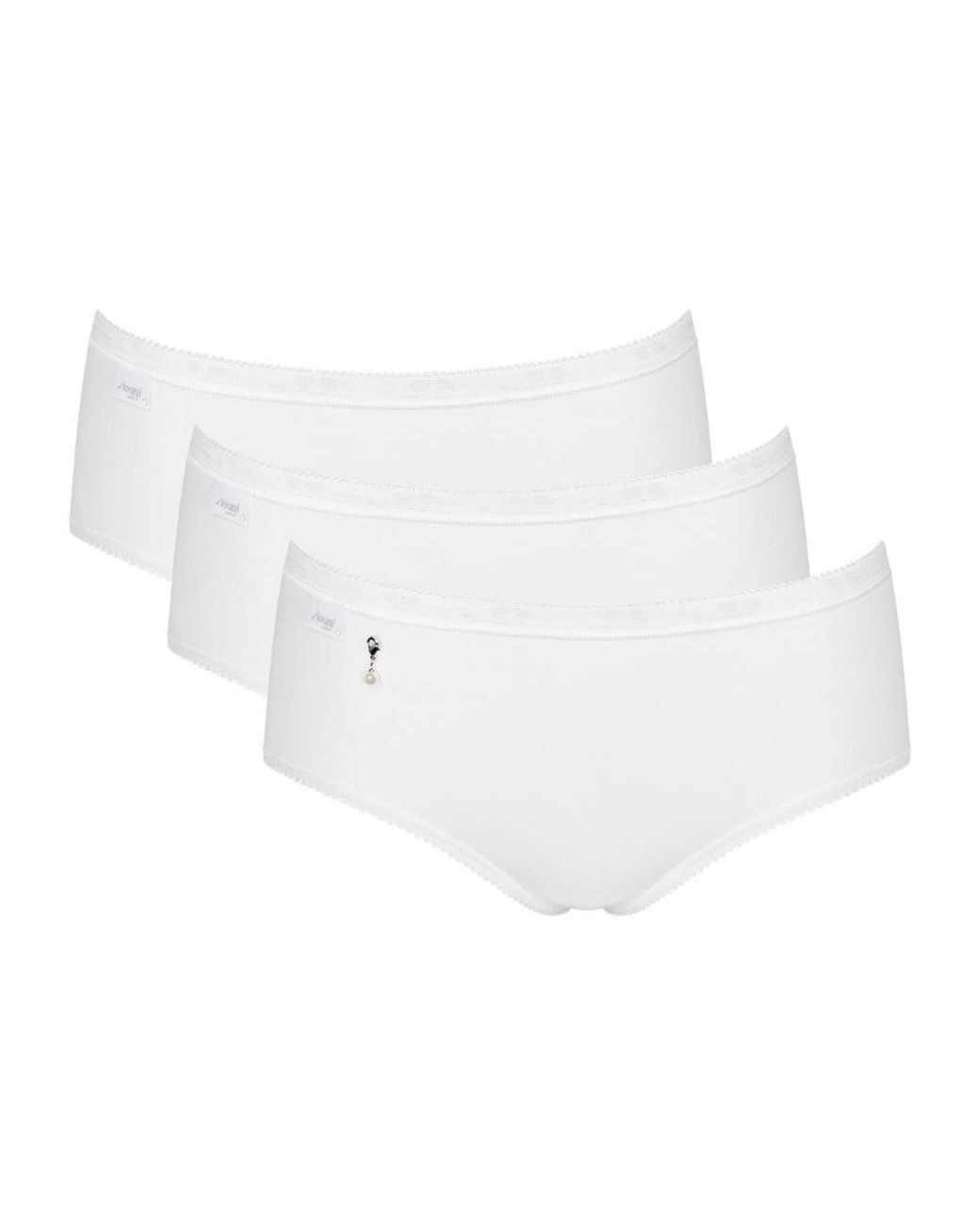 Sloggi White Basic+ Midi 3 Pack Briefs