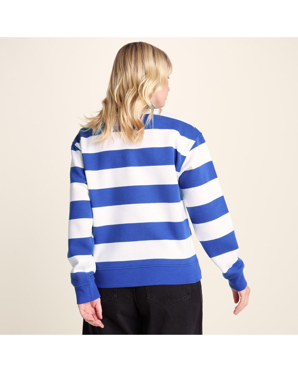 TOG24 Blue Yuri Supersoft Crew Neck Striped Sweatshirt