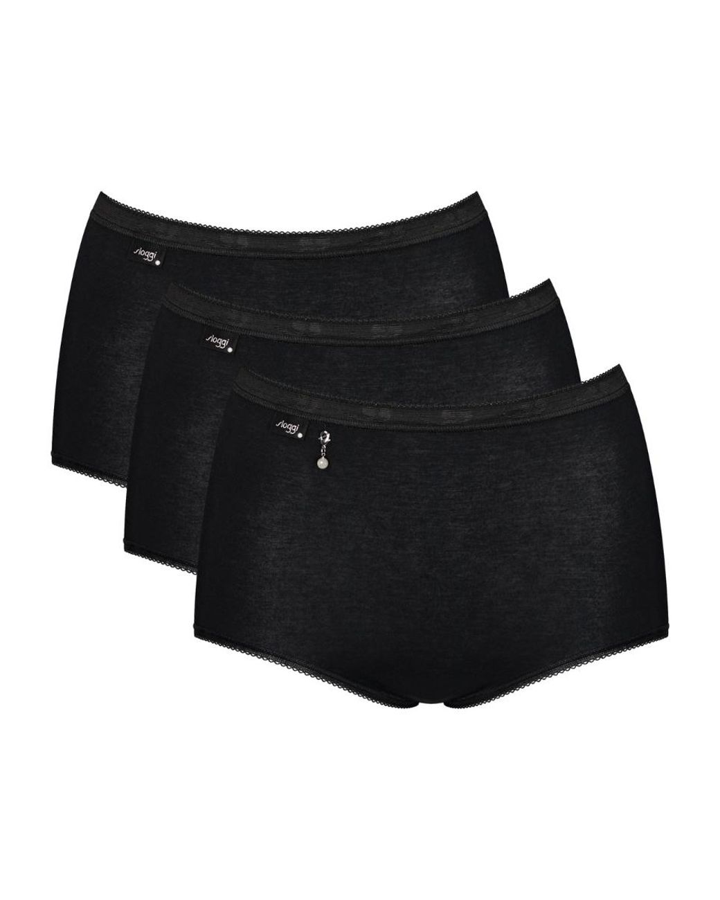 Sloggi Black Basic+ Maxi 3 Pack Briefs