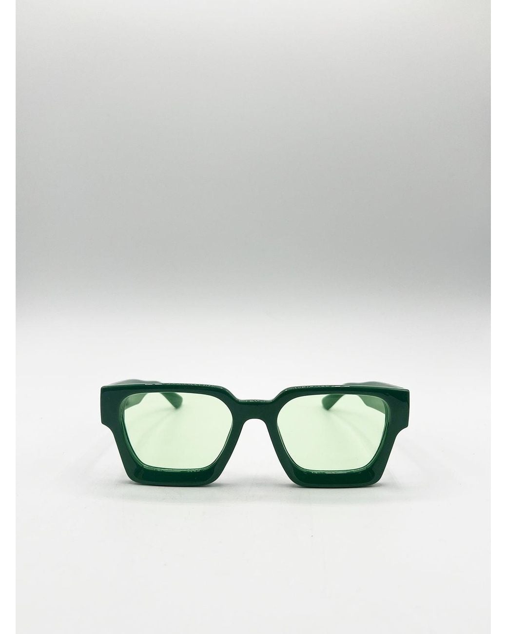SVNX Green Square Retro Mint Sunglasses