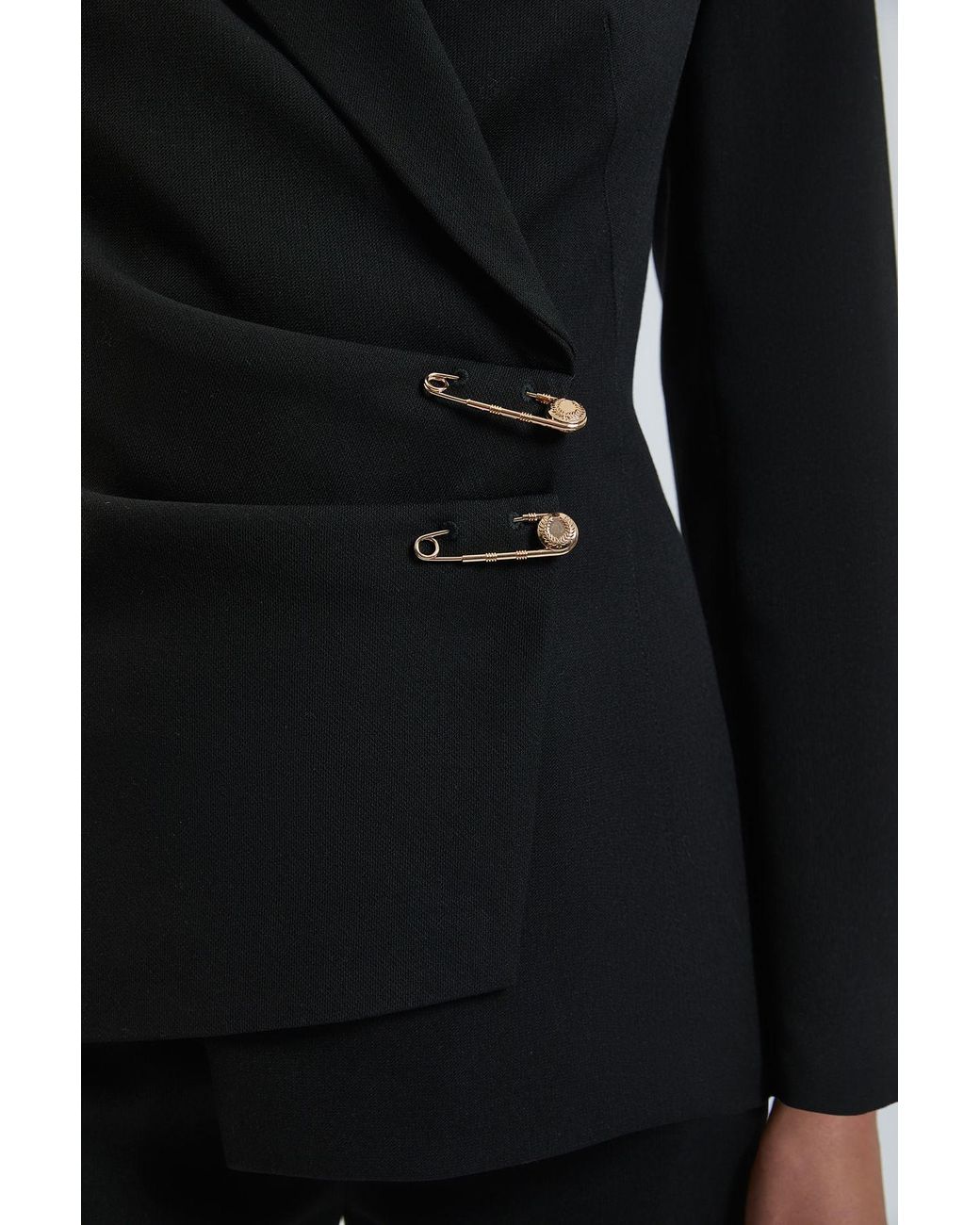 Karen Millen Black Trim Detail Tailored Single Breasted Blazer