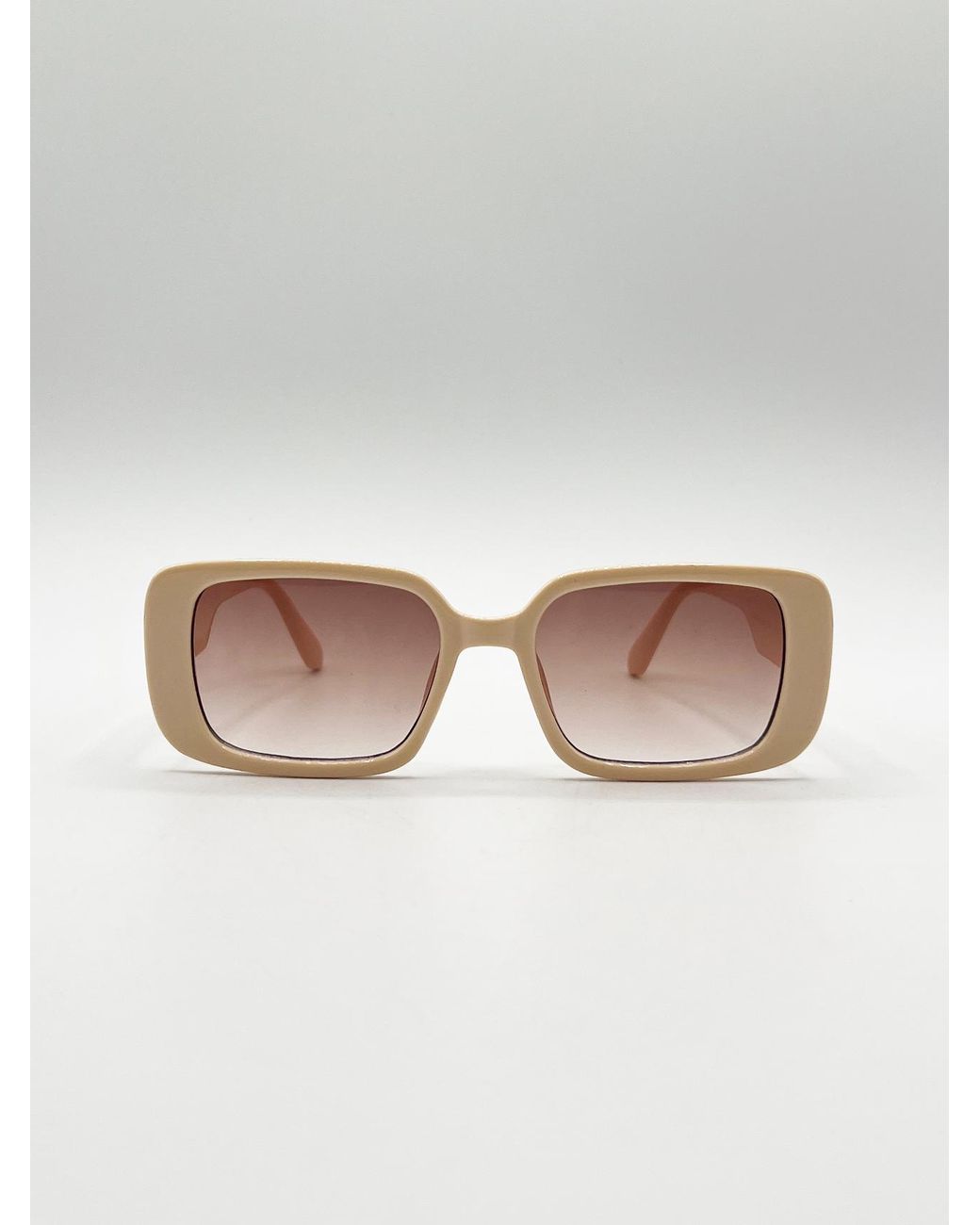 SVNX Gray Oversized Rectangle Sunglasses