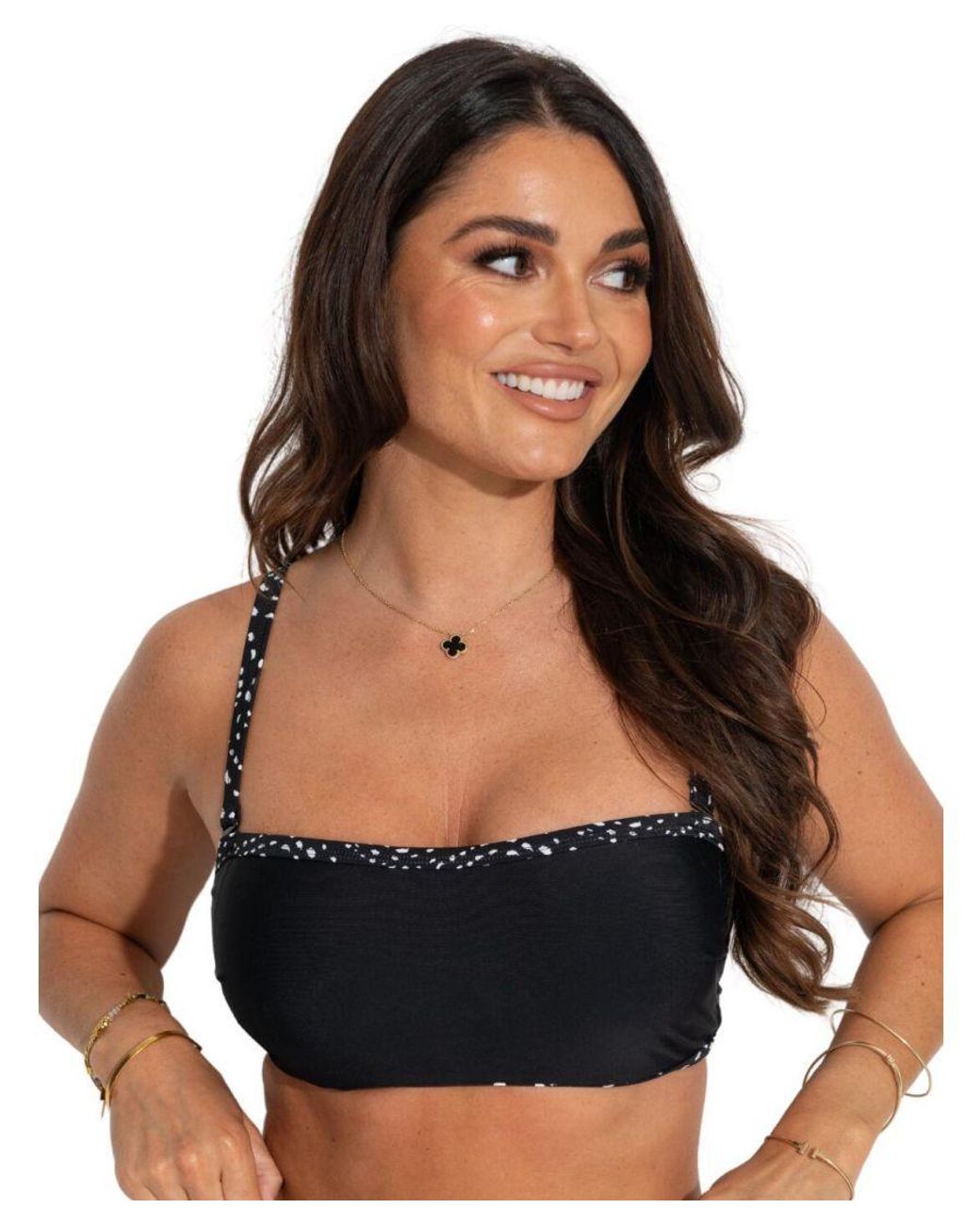 Pour Moi Black Rhodes Strapless Non Padded Underwired Top
