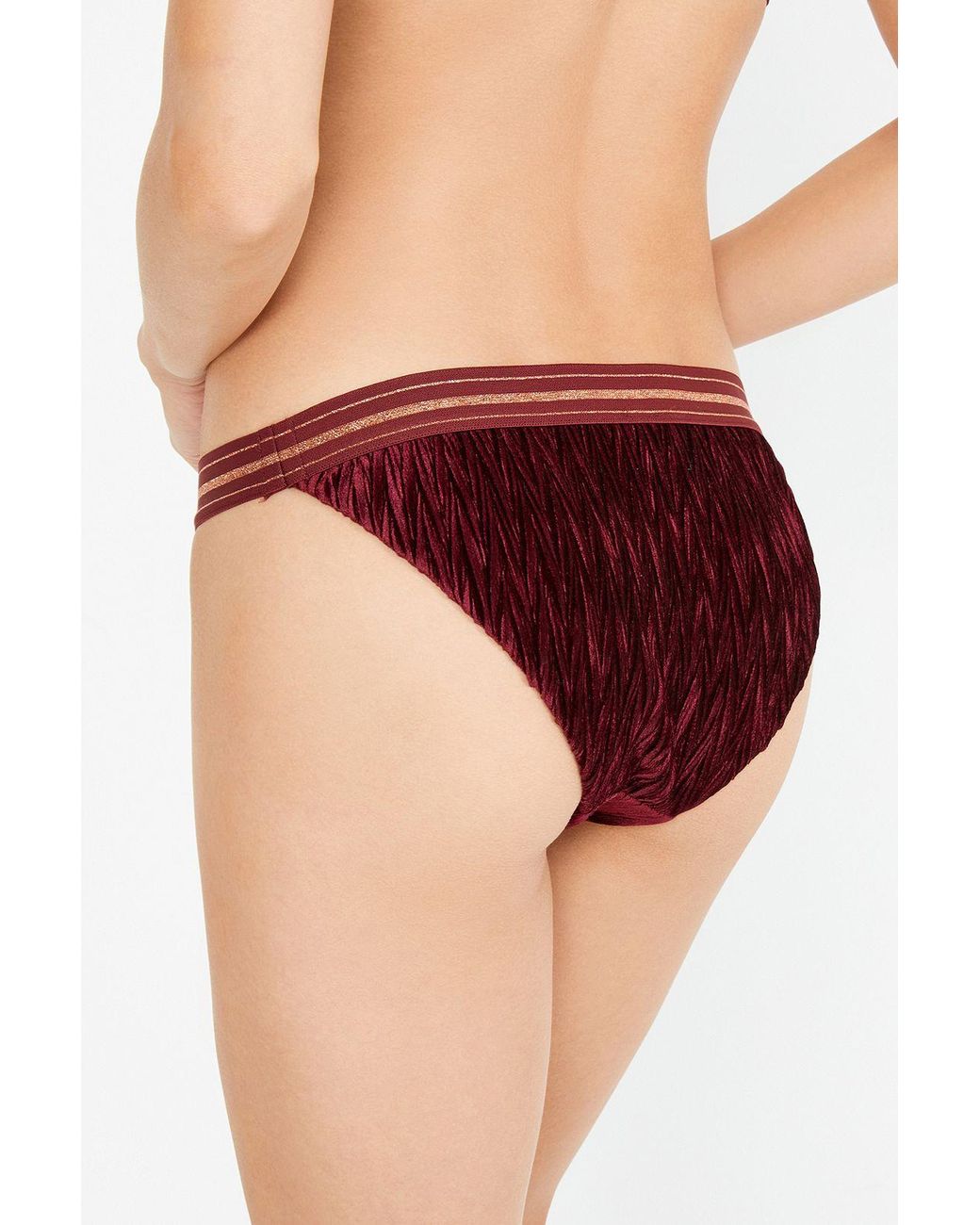 Penti Red Low-Waist Ribbed Hipster Bikini Bottoms